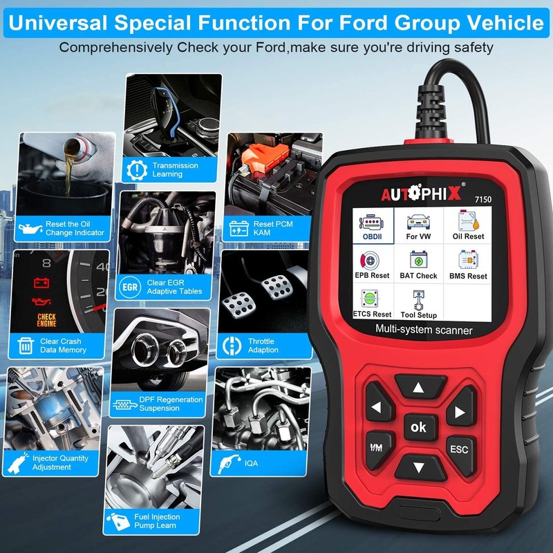 Autophix Automotive All Systems OBD2 Diagnostic Scanner ABS Battery TPMS
