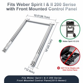 Utheer 69785 18 Inch Grill Burner for Weber Spirit I & II 200 Series, Spirit E-210 E-220, Spirit S-210 S-220 Gas Grills with Up Front Controls, 304 Stainless Steel Weber Replacement Parts