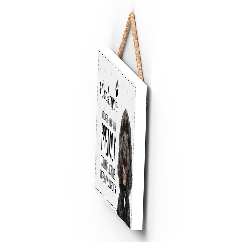 Global Designs Pets & Paws - Rope Plaque Cockapoo Black