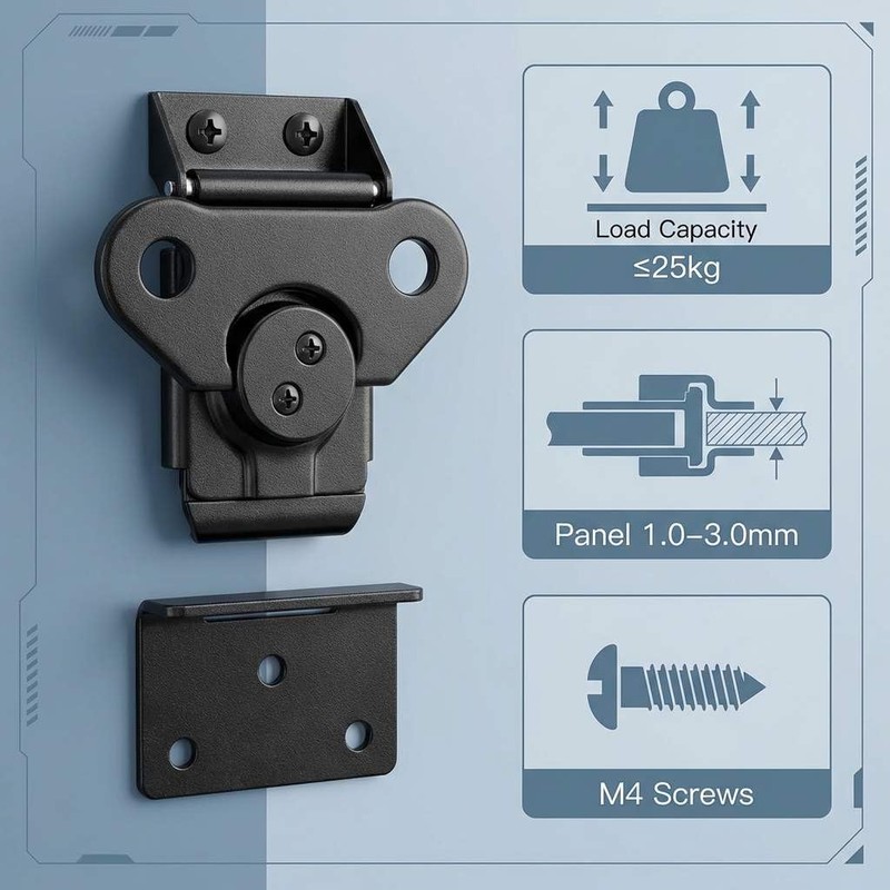 QWORK Stainless Steel Latch 3-1/4" x 2-13/16" – 8 Pack