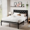 MUTICOR Stylish Full Size Bed Frame with Faux Leather Upholstered