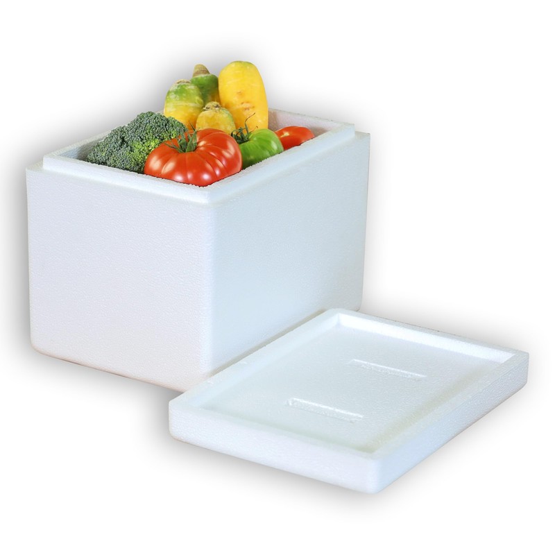 Thermal Box Polystyrene 4.4 Litres with Lid, Cool Box, Polystyrene