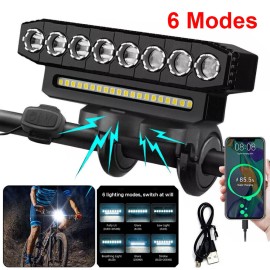 Unbranded Bicycle Front Headlight Super Bright LED Bike Light USB Rechargeable Waterproof