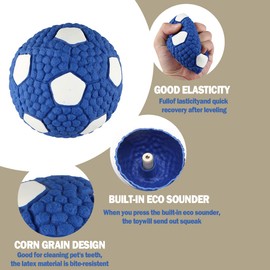 IFOYO Dog Toy Ball, Dog Football Toy, Squeaky Latex Rubber Dog Toy Balls Bite Resistant Teeth Training Toys for Dogs