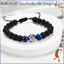 PDTU Football Basketball Gifts Boys, Football Basketball Bracelet Gifts for Boys Teenagers Son Grandson Nephew Brother for School Graduation Birthday Christmas, Stone