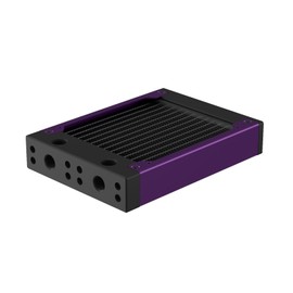 PrimoChill 120SL (30mm) EXIMO Modular Radiator, Black POM, 1x120mm, Single Fan (R-SL-BK12) Available in 20+ Colors, Assembled in USA and Custom Watercooling Loop Ready - Candy Purple
