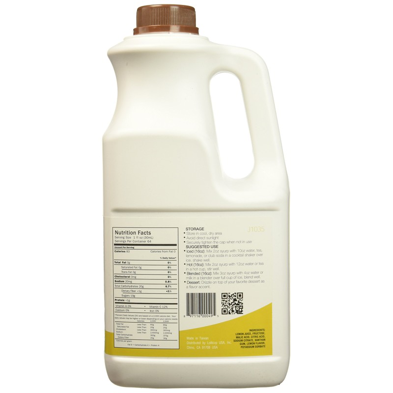 Tea Zone 64 fl.oz Lemon Syrup