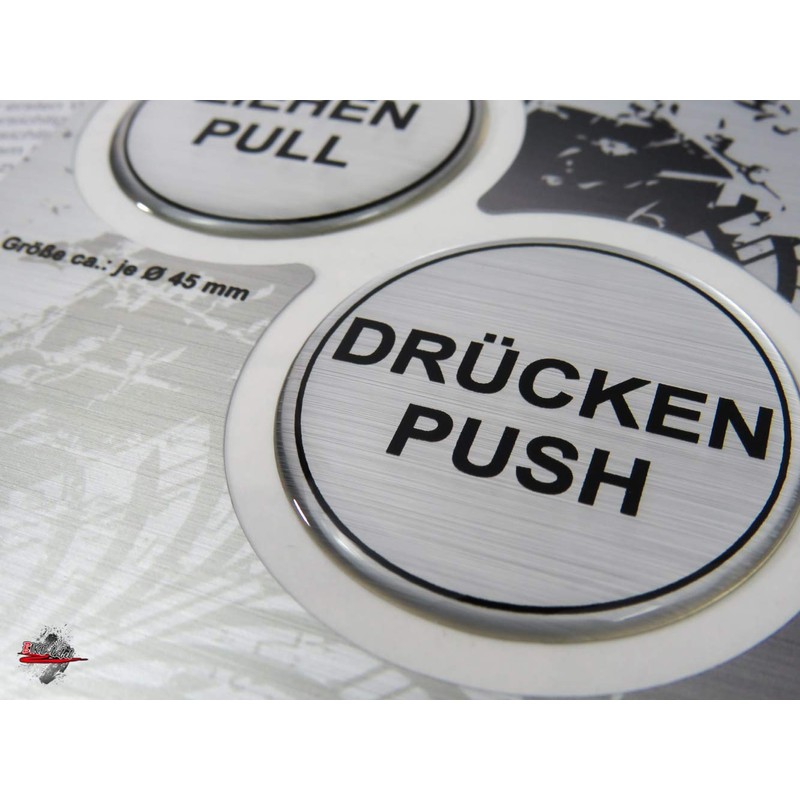 BIKE-label Door Sign 3D Sticker Diameter 45 mm Aluminium Look