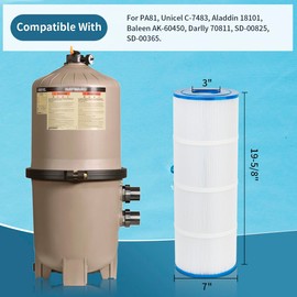 fishing port PA81 Pool Filter Cartridge Compatible with Hayward SwimClaer C3030, C3025,C580E,C3020,Ultral-A3,Unicel C-7483,Filbur FC-1225, FC-6425,324 sq.ft.Cartridge,4 Pack