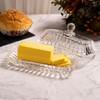 Clear Glass Butter Dish with Lid, Covered Butter Stick Holder