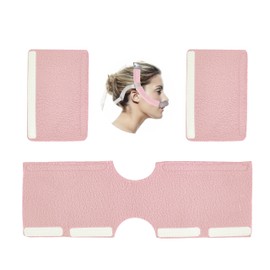 Compatible CPAP Strap Sleeve CPAP Mask Frame Fleece Sleeve, Fleece CPAP Headband Sleeve Set for DreamWear or ResMed AirFit and CPAP Face Pad Cushion (Pink)