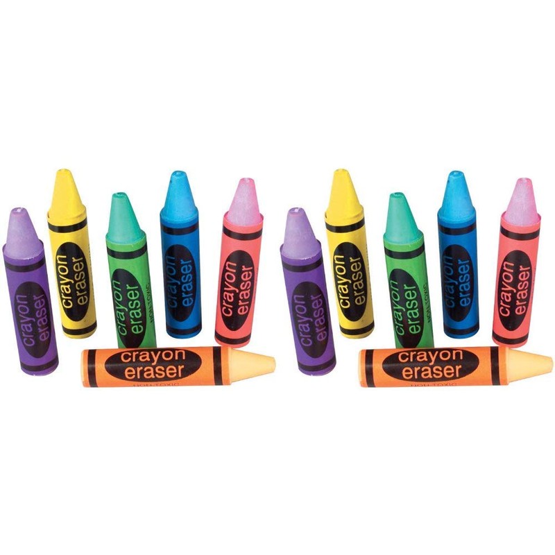 Rhode Island Novelty Crayon Shaped Erasers Assorted Colors 2.5 Inch