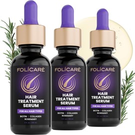 Hair Growth & Thickening Serum With Biotin & Rosemary + Multi-Benefit Treatment for Thinning Hair, Breakage & Split Ends, Boosts Density, Repairs Damage, Hydrates Dry Scalp - For Men and Women (6)