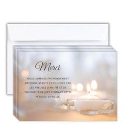 Sympathy Thank You Cards - Set of 25 Cards + 25 White Envelopes - Sympathy, Death, Funeral or Funeral, Matte Quality Paper, Postcard Size (14.8 x 10.5 cm) - Simple & Elegant