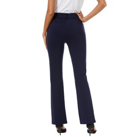 iChosy Women's High Waist Stretchy Bootcut Dress Work Slacks Pants with Pockets Navy32 10