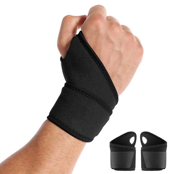 Wrist Support for Carpal Tunnel Syndrome, Adjustable Wrist Support for Fitness, Weightlifting, Tendonitis, Carpal Tunnel Syndrome, Pain Relief, 2 Pack