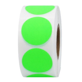 Fluorescent Green Color Coding Dot Labels 25.4 mm 1 Inch Round 500 Count