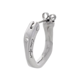 LION HEART Silver Hoop Earrings, Single Ear, stainless-steel Silver Stainless Steel