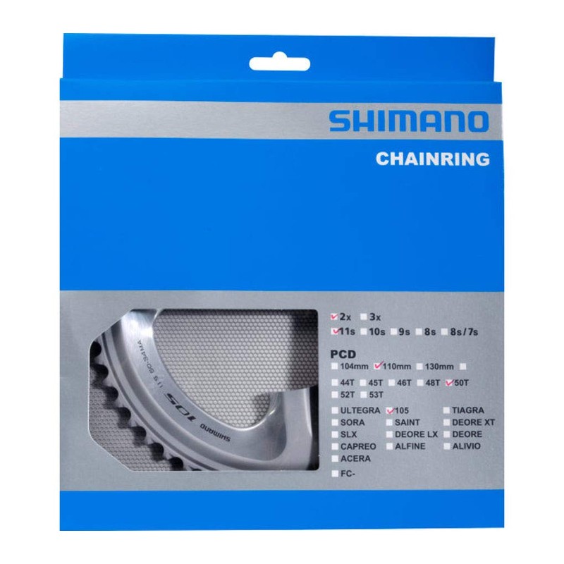 Shimano FC-5800 chainring 34T-MA for 50-34T, silver silver