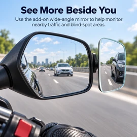 Wide-Angle Blind Spot Mirror for Car & Motorcycle – 360° Adjustable Auxiliary Rearview Mirror, 50mm or 46×62mm