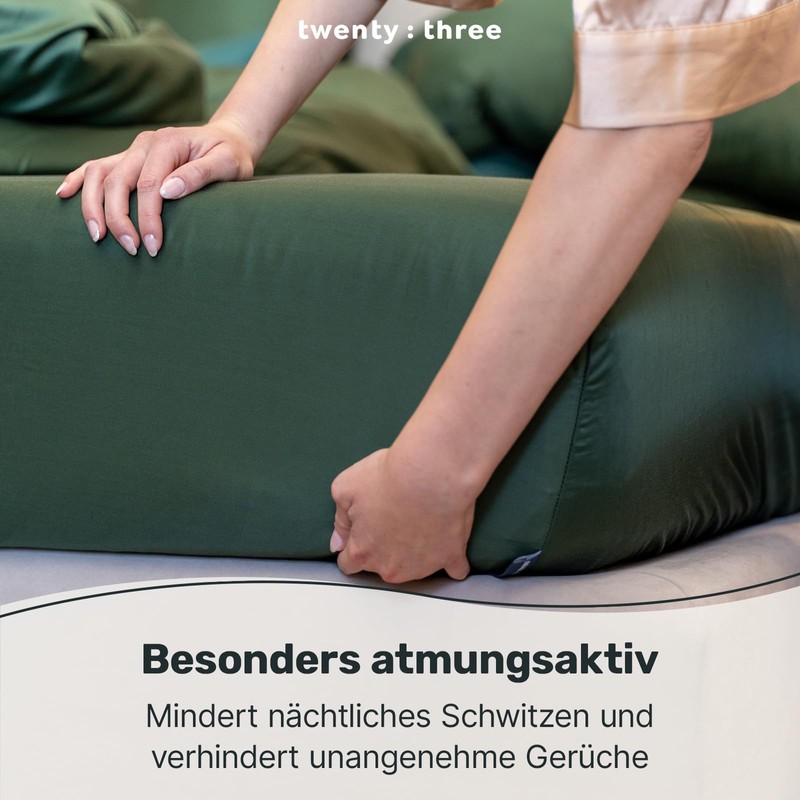 twenty:three Lyocell Fitted Sheet, 90 x 200 cm, Light Grey,