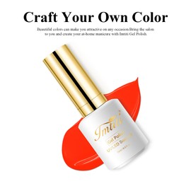 Imtiti Gel Nail Polish, 0.5 Fl Oz Neon Orange Red Gel Polish Soak Off LED UV Nail Gel Polish Nail Polish DIY Nail Art Starter Manicure Salon Gel Nail Women Girls