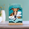 siviwonder Dog Sign Whippet Relaxation Dog Sign Decorative Bathroom Wooden