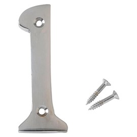 Merriway BH03000 Numeral, 50mm (2 inch) - No. 1, Polished Chrome