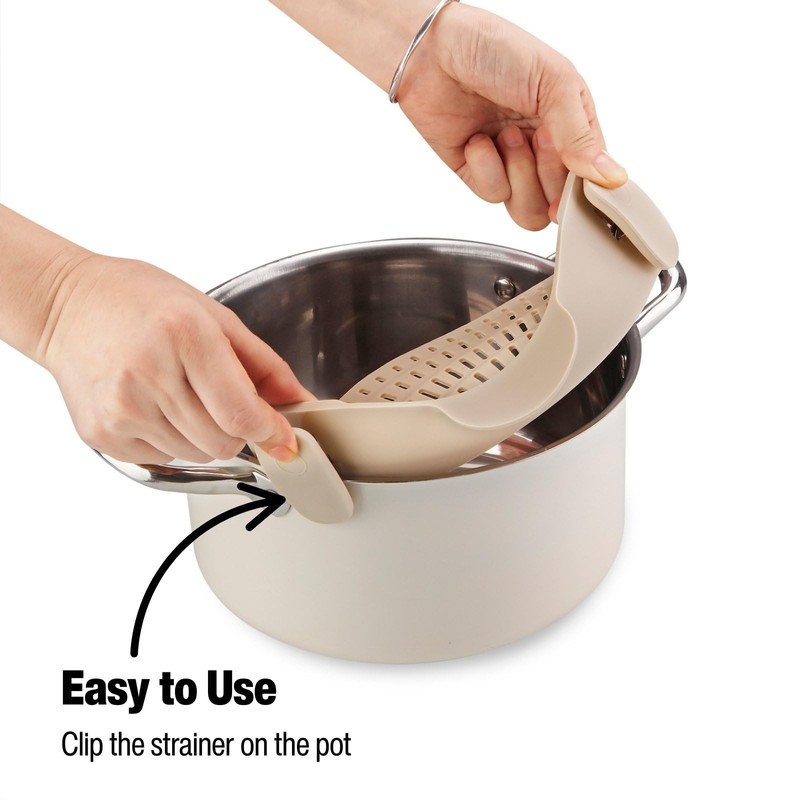 Silicone Pot Strainer, Emptycolor Adjustable Clip On Strainer for Pots