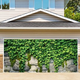 Spring Forest Scenery and Flower Garage Door Banner - 71"x157" Polyester Mural, Perfect for Outdoor & Indoor Decor, Holiday & Party Background 6 x 13 ft