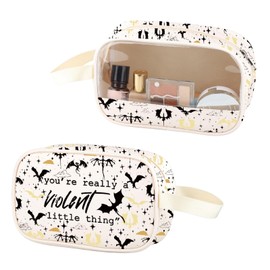 ZJXHPO Fourth Dragon Clear Makeup Bag You're Really A Violent Little Thing PU Leather Cosmetic Bag with Handle Bookish Gift (C-Violent PU)