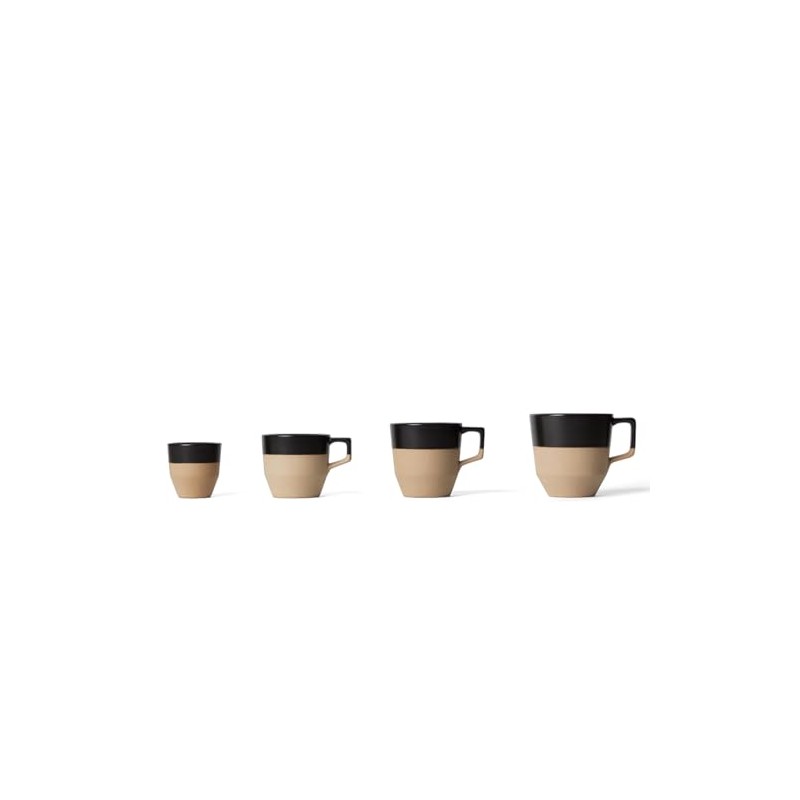 notNeutral Pico Large Latte Cup with Saucer, Black 12 oz