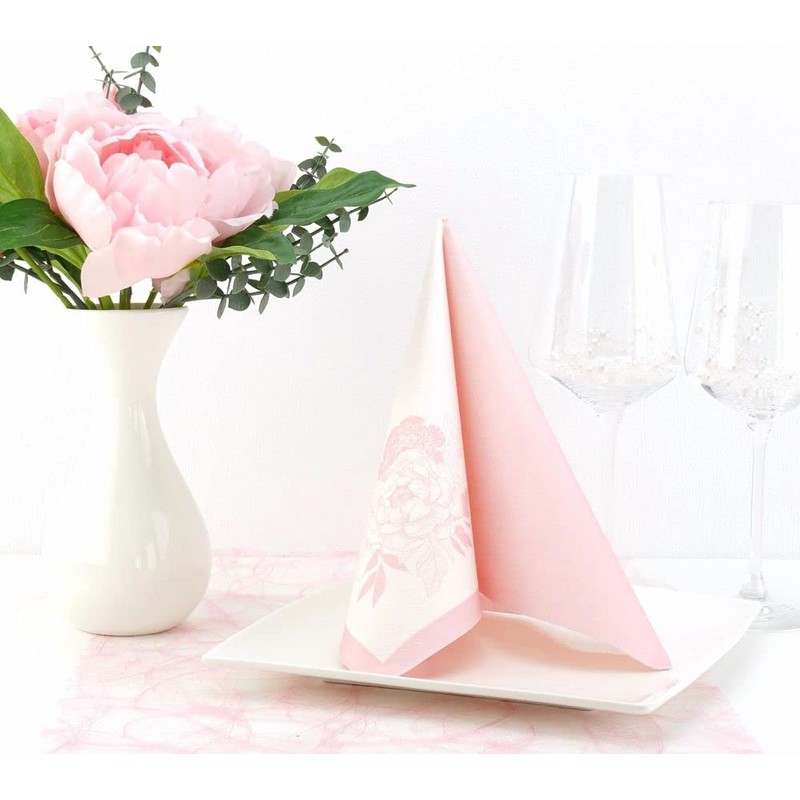 50 Napkins Flower 40 x 40 cm Fabric-Like Airlaid –