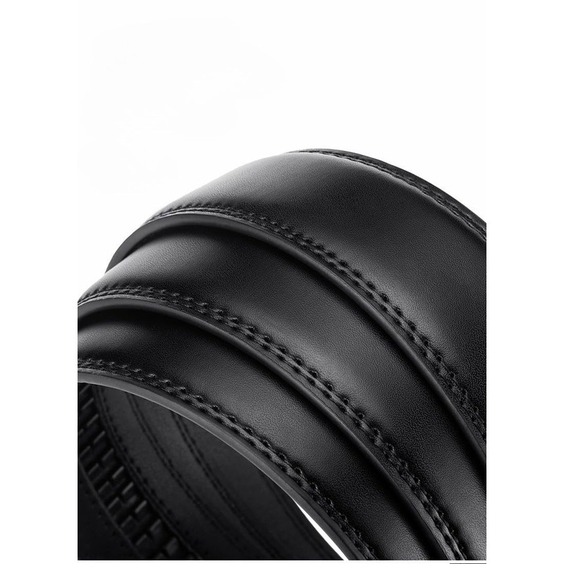 Acewin Men's Leather Belt, Automatic Work Belt, Adjustable, Width 35