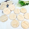 Oslynia 14 Pcs Baby Monthly Milestone, Wooden Double-Side Engraved Monthly