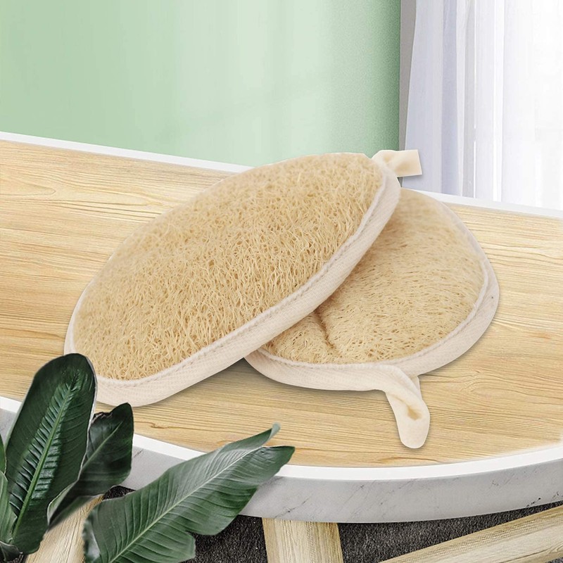 Pospetia Natural Loofah Loofah Scallop Scum Bath Sponge Exfoliating Bath