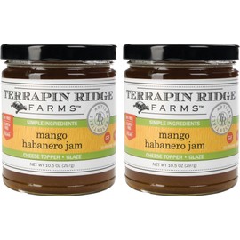 Terrapin Ridge Farms Mango Habanero Gourmet Jam - Sweet Mango & Fiery Habanero Blend - Perfect as a Glaze for Meats, Appetizers, and More - 10.5 oz Jar (Pack of 2)