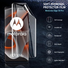 Pollachi Pack of 3 Screen Protectors for Motorola Moto Edge 50 Ultra/Edge 50 Pro, TPU Flexibility Hydrogel Film, Scratch-Resistant, Automatic Repair Small Scratches, Moto Edge 50 Ultra/Edge 50 Pro