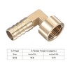 sourcing map Brass Hose Barb Fitting Elbow 14mm x G1/2