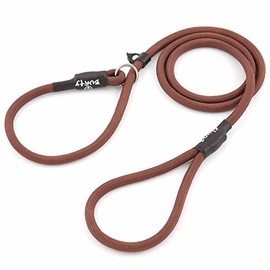 Bunty Rope Slip Lead for Dogs, Medium | Anti Pull Dog Lead, One-Size-Fits-All, Durable Woven Nylon, Ideal for All Dogs - No Pull Training Aid, No Collar Needed - 120cm, Brown