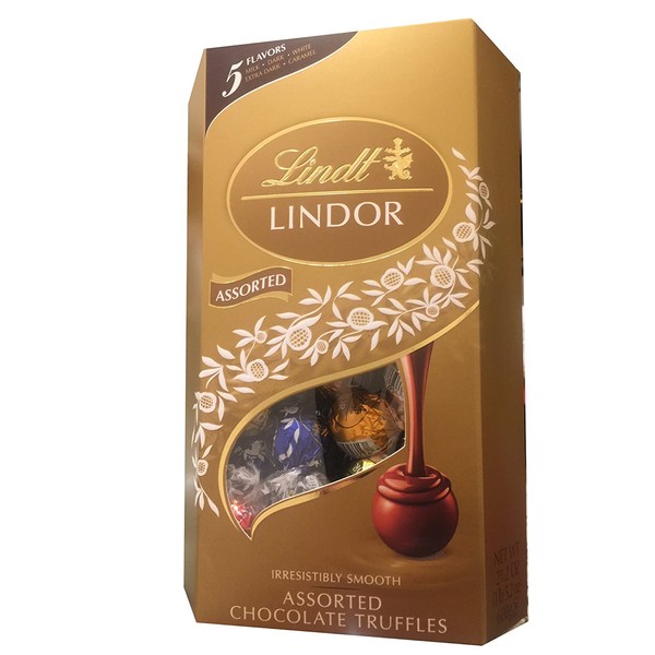 Lindt Lindor Assorted Chocolate Truffles Gift Box, 5 Flavors, 21.2 Ounces