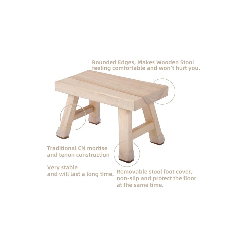 Wooden Step Stool fo Kids Handcrafted Solid Wood Stool with