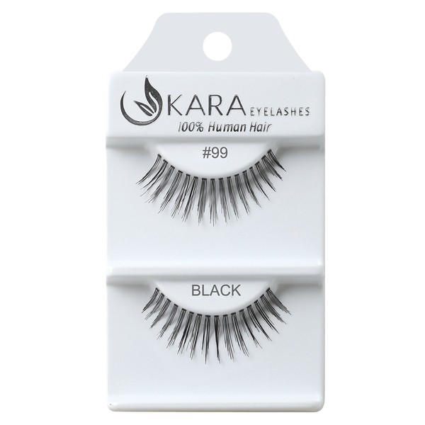 Kara Beauty Human Hair Eyelashes - 99 (Pack of 6)