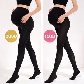 Premium High-Elastic Footed Maternity Pantyhose for Winter & Fall Tights 150 Denier