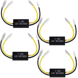 4 Stück 12V Motorrad LED Blinker Decoder, Motorrad Lastwiderstand Taschenlampe Blinker Decoder, Motorrad Flash Fix Fehler Blinkeranzeige Widerstände Kabel für Motorrad Motorrad Roller (10W 10Ω)