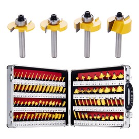 EilxMag 100 Pieces Router Bit Set, Router Bits 1/4 Inch shank with Aluminum Storage Case Tungsten Carbide Router Bits Kit for Professional Woodworking
