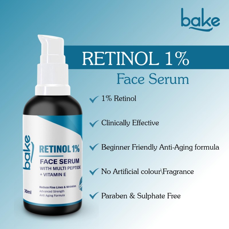 BAKE 1% Retinol Face Serum With Multi Peptides For Anti