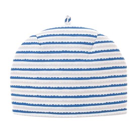 Stylish Scandinavian Tea Cozy Blue Wave Teapot Cover, Artisanal Skill, Sachiko Kawashima, Made in Japan, 100% Cotton