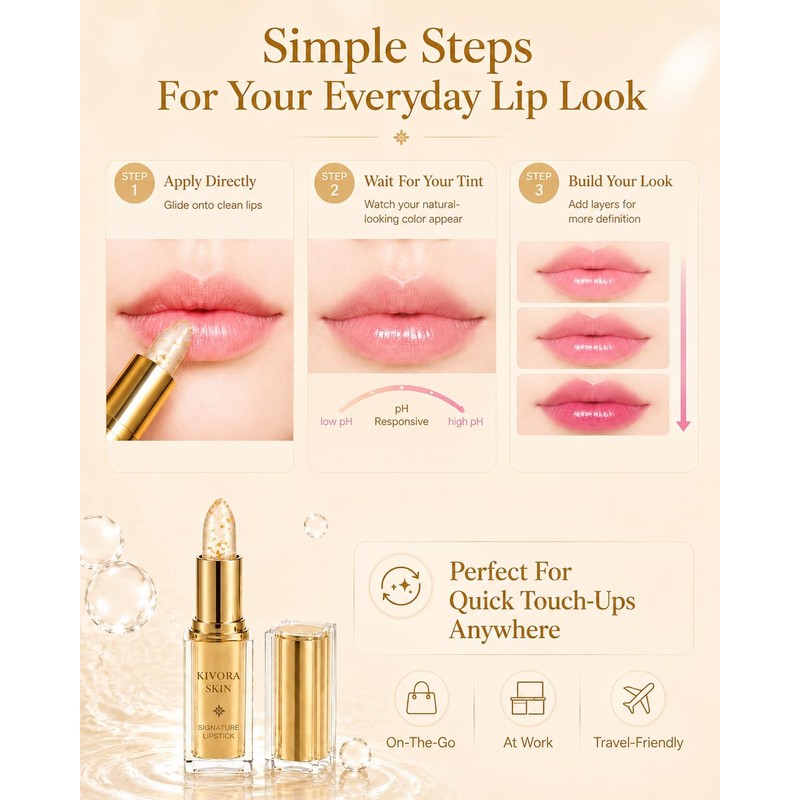 Signature Clear PH Color Changing Lipstick for Mature Lips