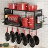 Freexployer 31 Inch Pot Rack Wall Mounted, 2-Tier Pot and